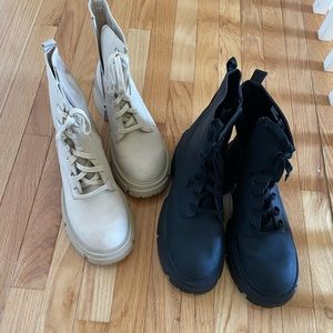 2 pair of Nobo boots. 1 black/ 1 creamy white. Womens size 11 . Wore 1-2x each.